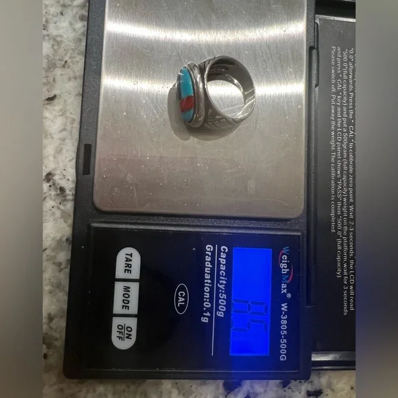 CAROLYN POLLACK sterling inlay ring - Picture 6 of 8